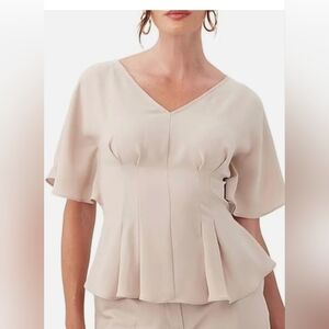 TRINA TURK Elegant Cream Women's Top